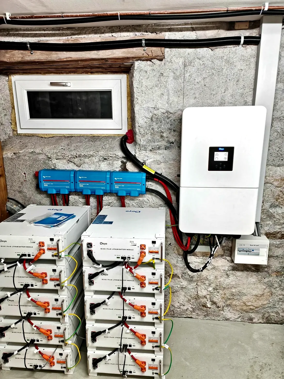 Bestehendes Referenzfoto von Batteriespeicher und Wechselrichter